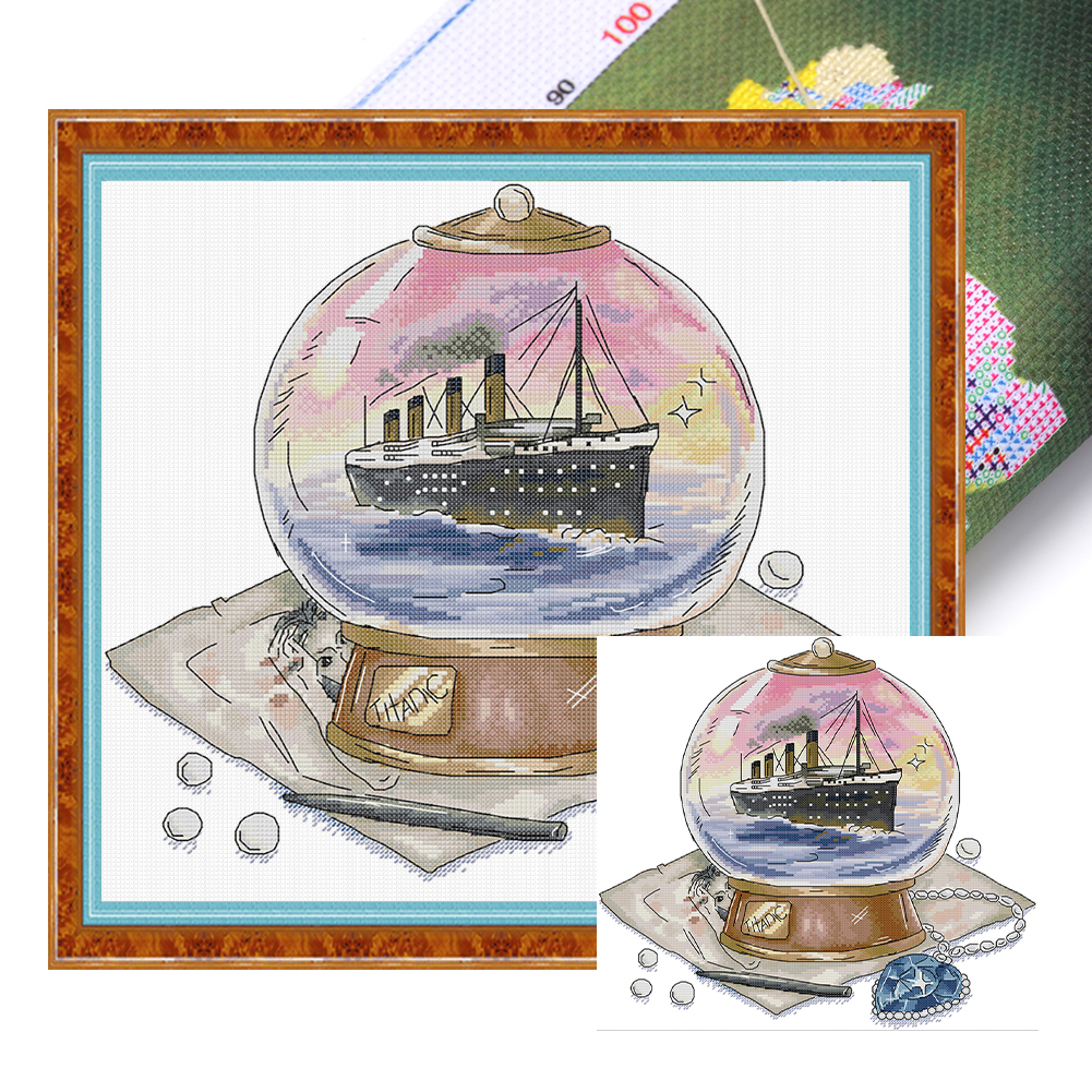 【Joy Sunday】Magic Crystal Ball 9 Partial 14CT Pre-stamped Canvas(38*36cm) Cross Stitch