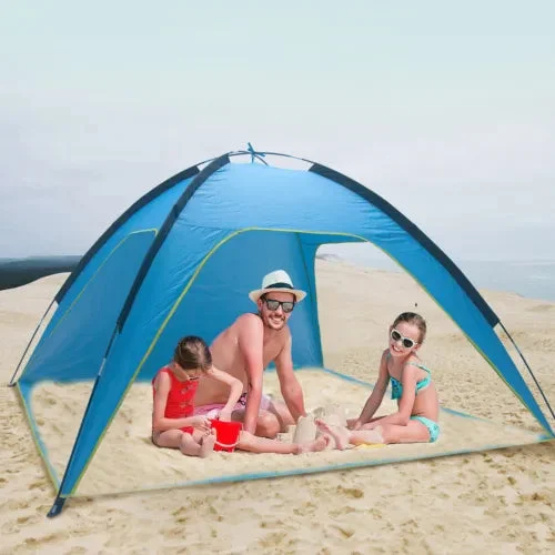Beach Umbrella Tent Automatic Pop Up Sun Shelter UPF 50+ Camping Hiking Outdoor