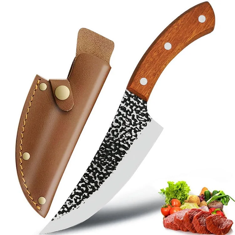 Kitchen Knife Boning Cleaver Handmade Stainless Full-Tang Forged Butcher Outdoor Hunting Cutter