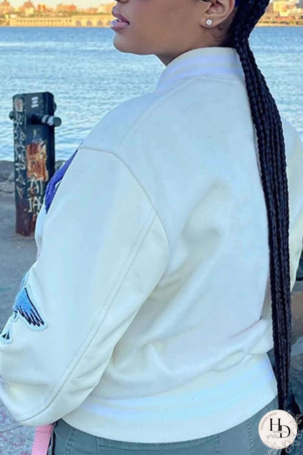 White Fashion Casual Print Cardigan Outerwear