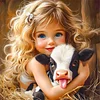 Diamond Painting-5D Full Round Drill Farm Girl(40*40 CM)