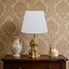 Dog Lamp with White Linen Shade Cute Room Decor White Dog Table Lamp 17.7inch for Living Room Unique Aesthetic Home Room Decor