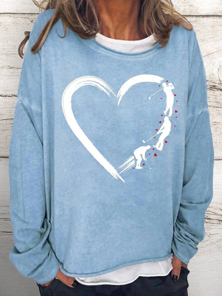 Beauty heart brush vector love golf Women Loose Sweatshirt-Annaletters