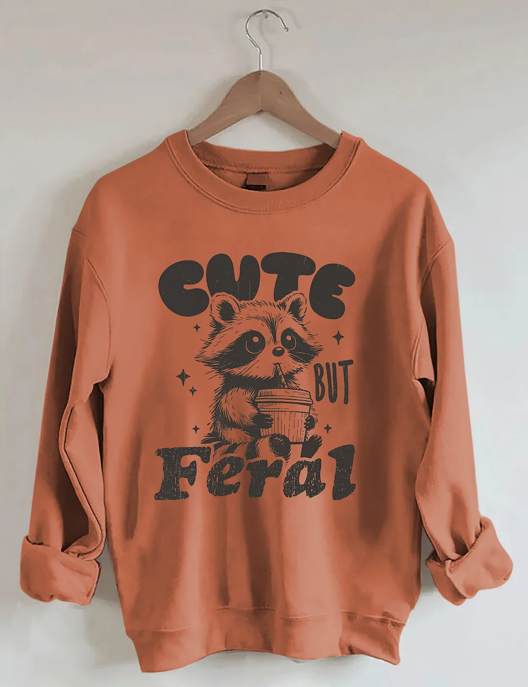 Cute But Feral Raccoon Sweatshirt