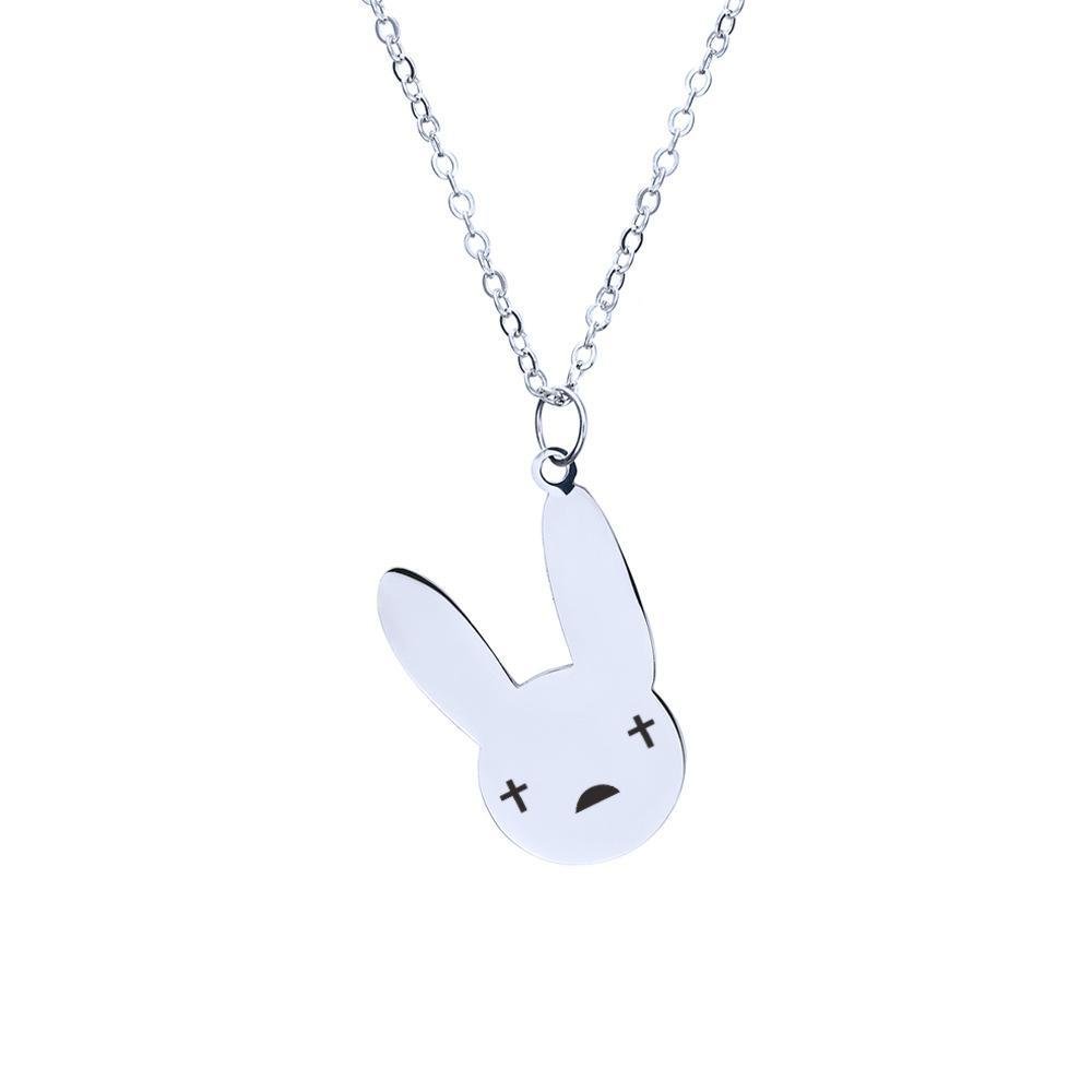 Bad Bunny Pendant Necklace Hip Hop Stainless Steel Decoration Women Men Holiday Gifts