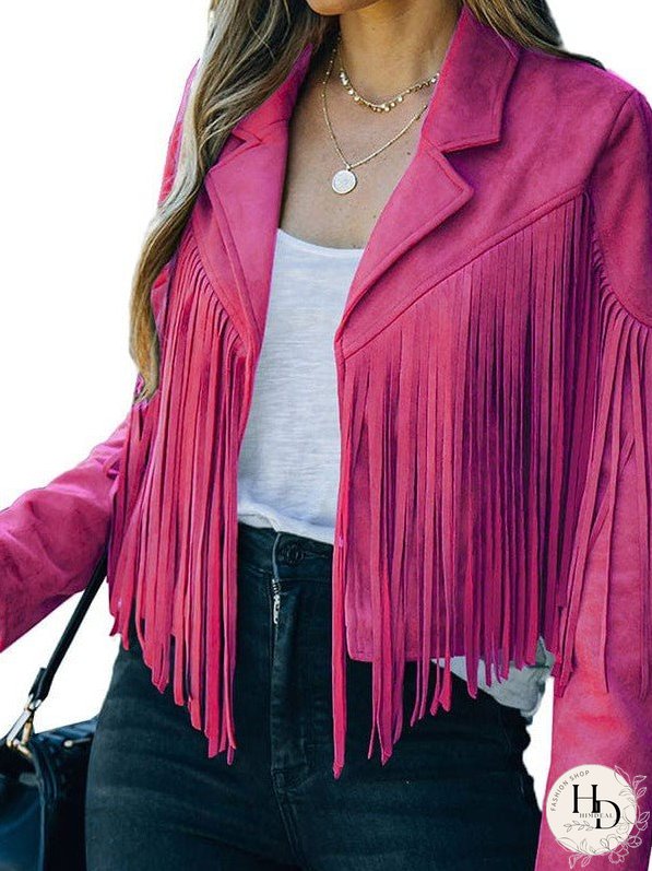 Sophisticated Fringe Suede Jacket