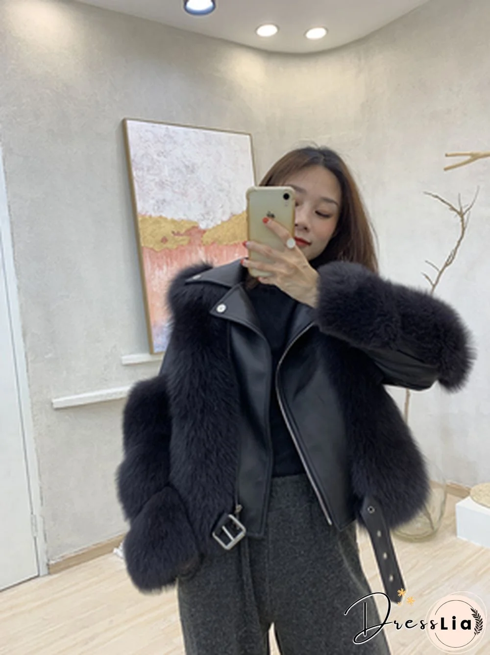 Real Fox Fur Coats With Genuine Sheepskin Leather Wholeskin Natural Fox Fur Jacket Outwear Luxury Women Winter New