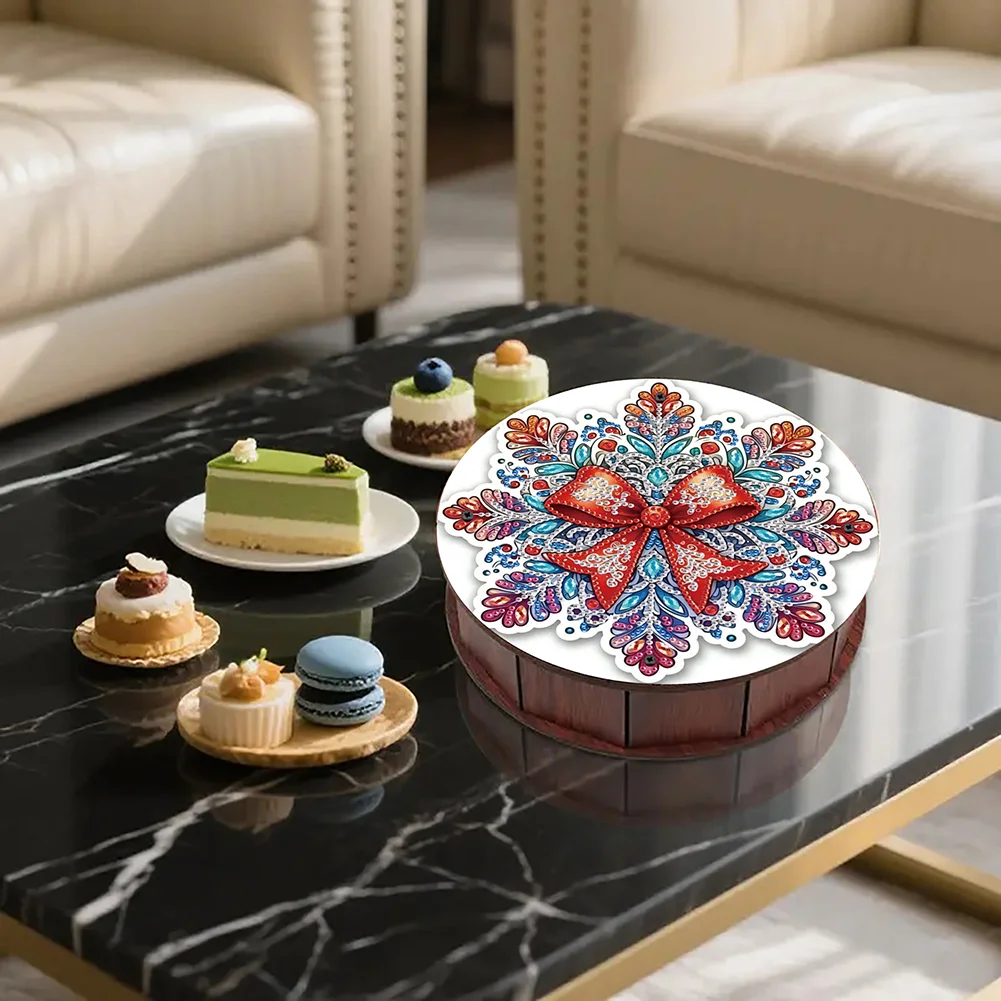 DIY Diamond Painting Storage Box Rhinestones Decorative Snack Case Kit (Bow)