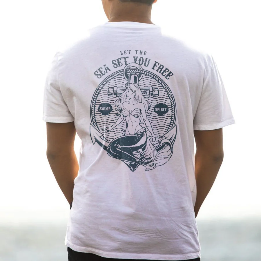 Let The Sea Set You Free Printed Men's T-shirt