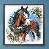 Diamond Painting-DIY Crystal Rhinestone Xmas Horse(40*40CM）
