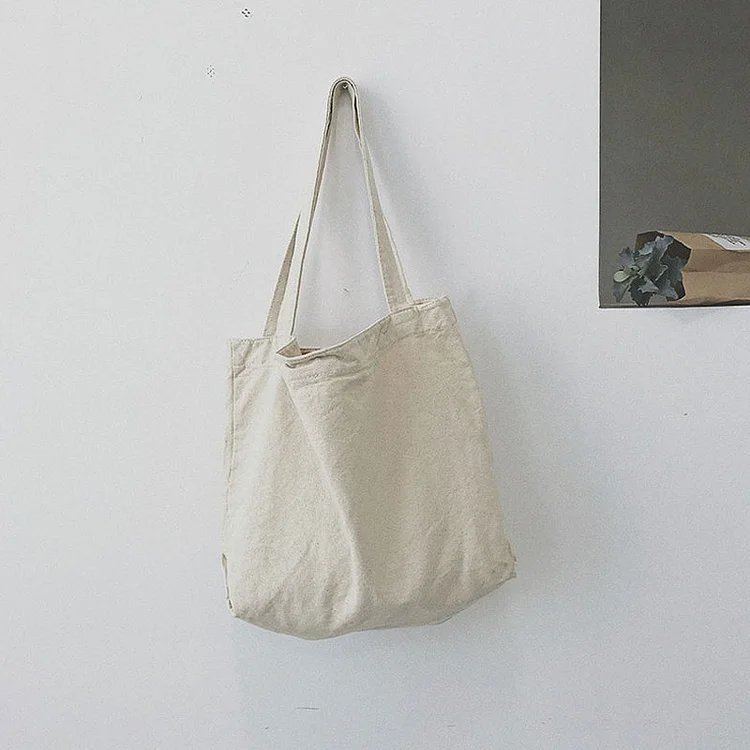 solid color simple canvas daily ladies bag