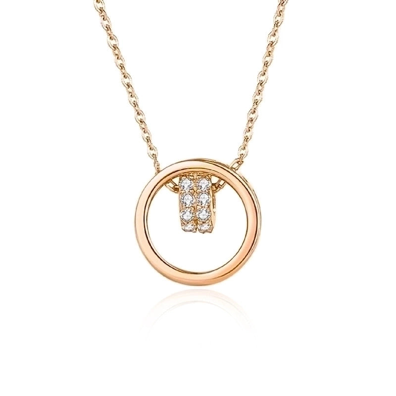 925 Sterling Silver Zircon Cable Chain Plating Inlay Geometric Pendant Necklace