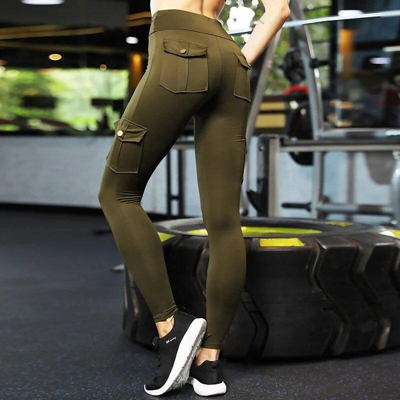Activewear Pants Printing Solid Women's Training Running Natural Polyester | IFYHOME