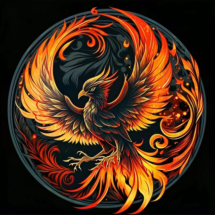 Phoenix 30*30CM (Canvas) Full Round Drill Diamond Painting gbfke