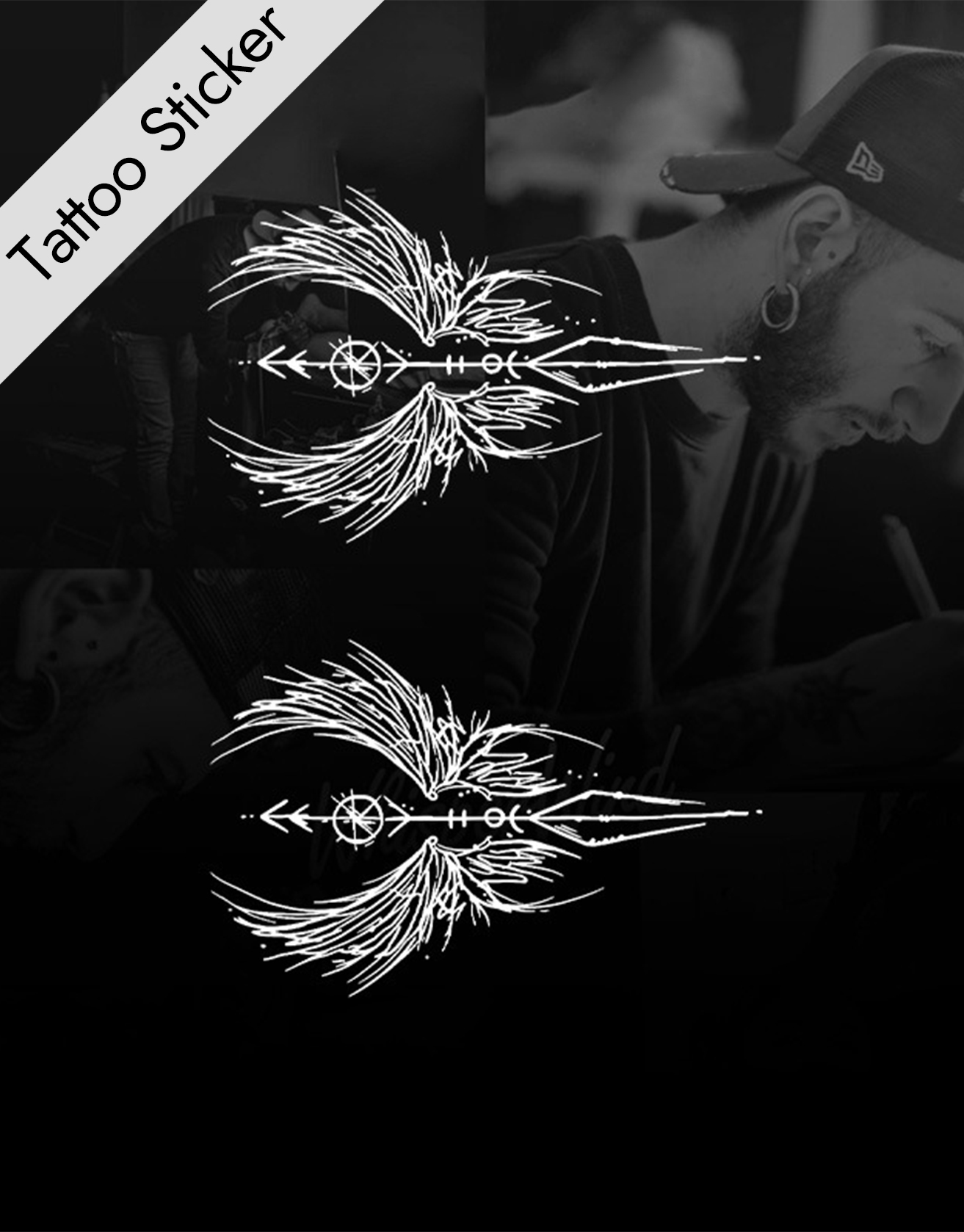 Herbal Juice Wings Symbol Tattoo Sticker / TECHWEAR CLUB / Techwear