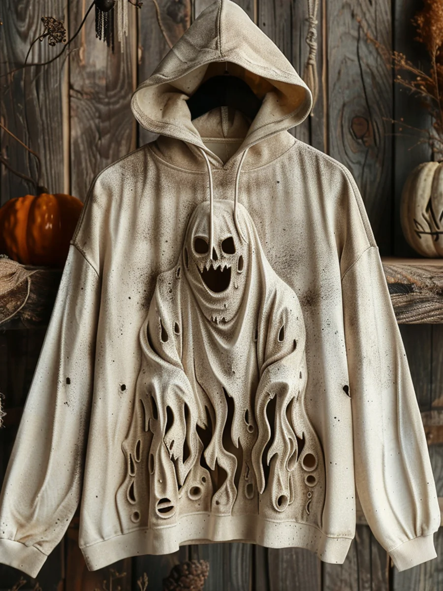 3D Ghost Print Hoodie