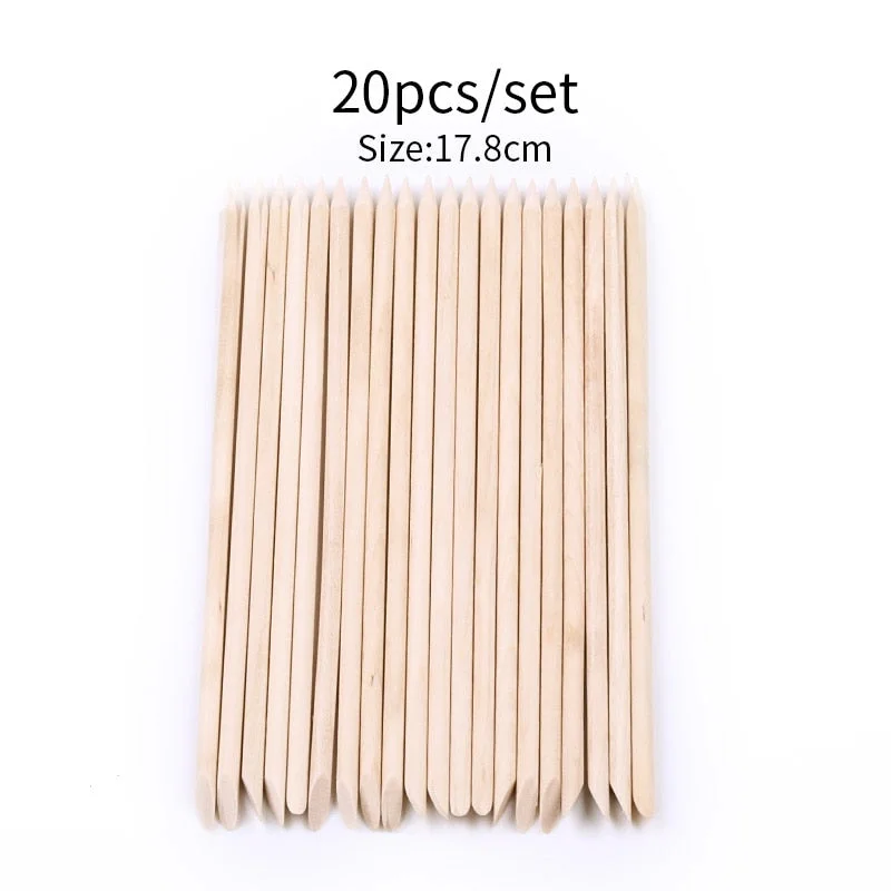 10/20/50/100pcs Wooden Cuticle Pusher Nail Rhinestone Remover Double Head Portable Nail Art Cuticle Remover  Nail Tools-Nail Inspo