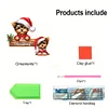 (US Local)DIY Xmas Diamond Painting Wooden Door Decoration for Feiend Gifts (Santa Puppy)