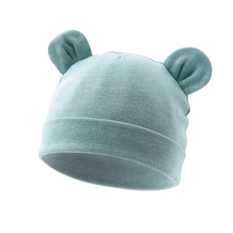 New Infant Fetal Cap Newborn Head Cap Solid Color Ear Hat Boys And Girls Baby Hat A54