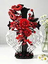 Gothic Cross & Rose & Skeleton Hand Building Blocks Set Building Bricks Kit Construction Bricks Toy Gifts for Anniversaries Valentines Day Halloween