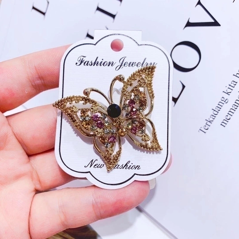 Minimalist Pin Rabbit Swan Butterfly Alloy Plating Hollow Out Inlay Rhinestones Women’S Brooches
