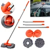 Car Washer Mop Double Brush Head Stretching Handle Car Wash Brush Telescopic Mop
