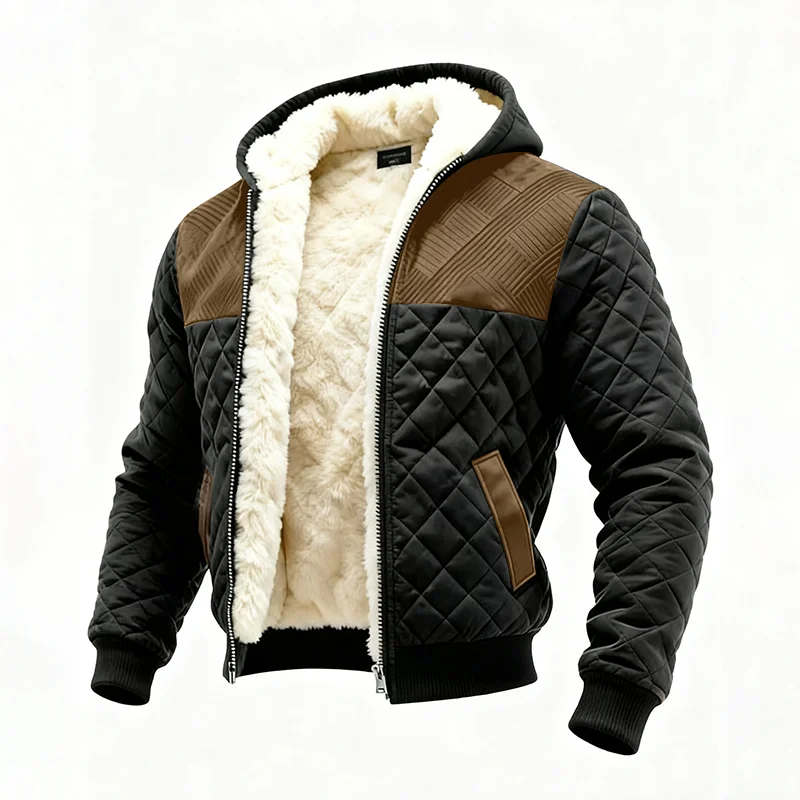 Men's Autumn/Winter New Style Hooded Retro Pleated Cotton Suede Casual Jacket-inspireuse
