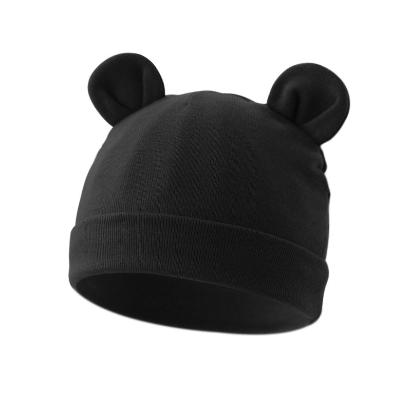 New Infant Fetal Cap Newborn Head Cap Solid Color Ear Hat Boys And Girls Baby Hat A54