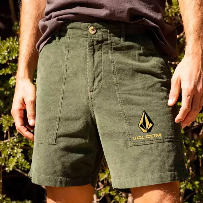 Men's Retro Casual Beach Corduroy Surf Shorts 540c