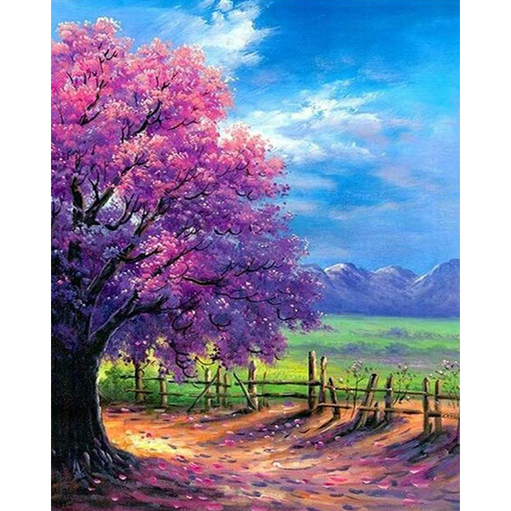 

40*50CM - Square Drill Diamond Painting - Four Seasons Tree (Spring), 501 Original