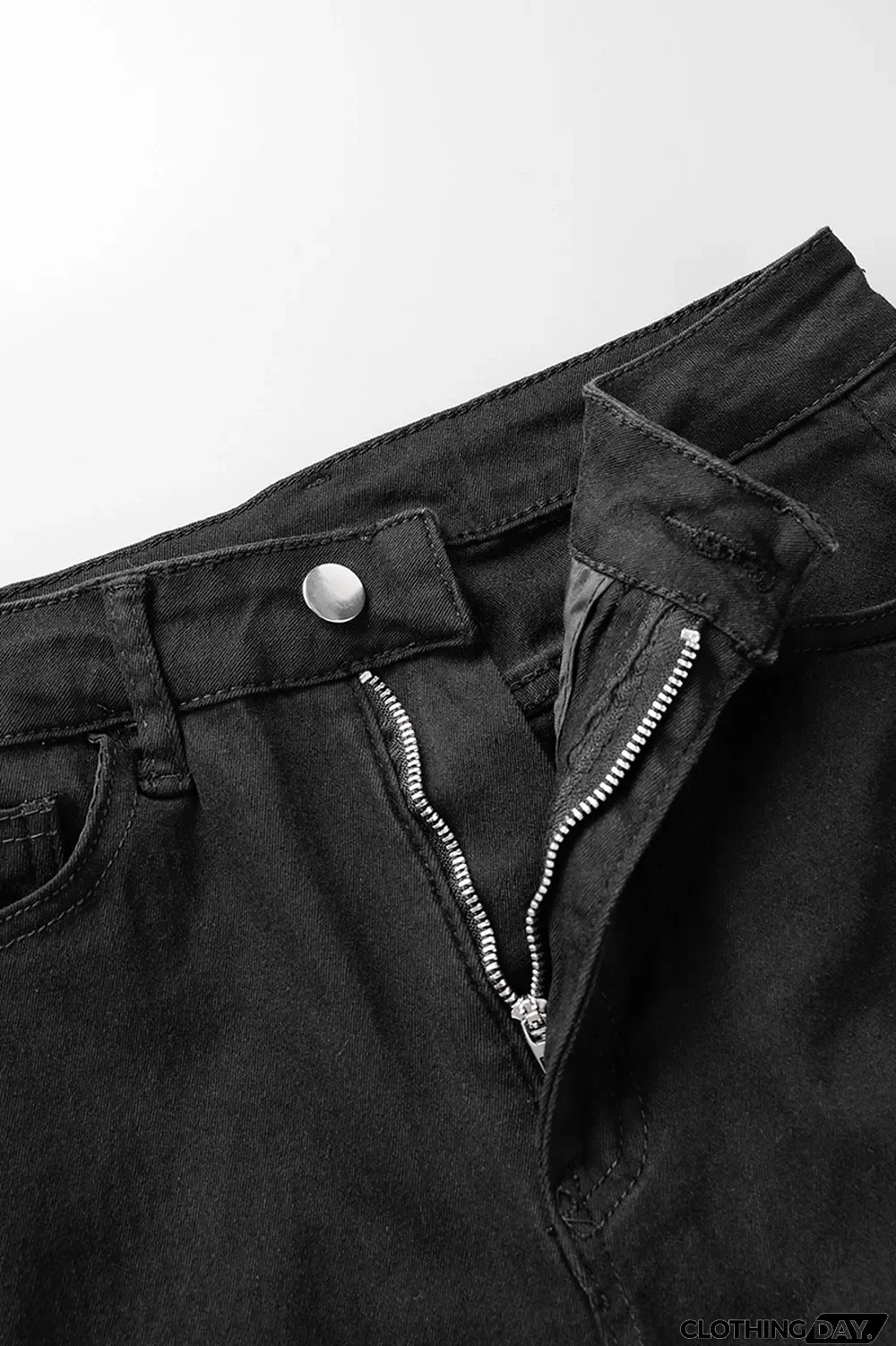 Black Casual Solid Ripped High Waist Skinny Denim Jeans