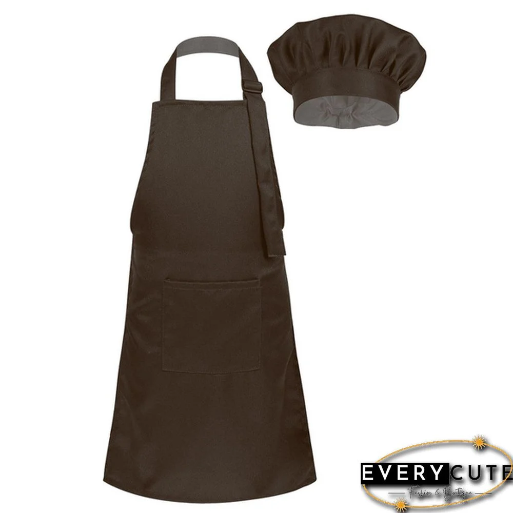 Children Kids Halloween Cosplay Outfits Adjustable Apron and Chef Hat Set for Kitchen Cooking Baking Painting