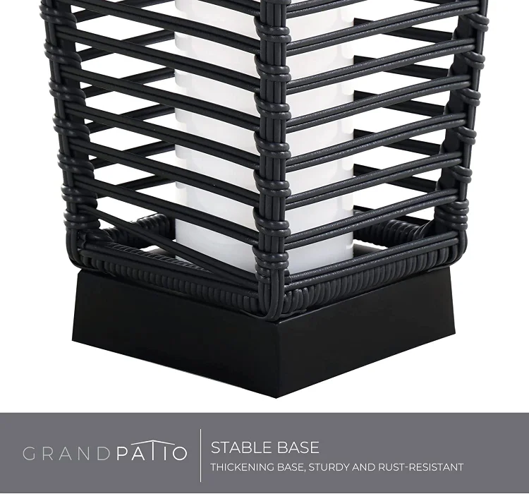 GRAND PATIO Outdoor Solar-Powered Crossover Woven Resin