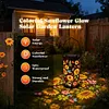 Colorful Sunflower Glow Solar Light LED Outdoor Solar Powered Hanging Garden Lantern IP65 Waterproof Sunflowers Projection Decor Lamp for Terrace/Porch/Lawn/Path