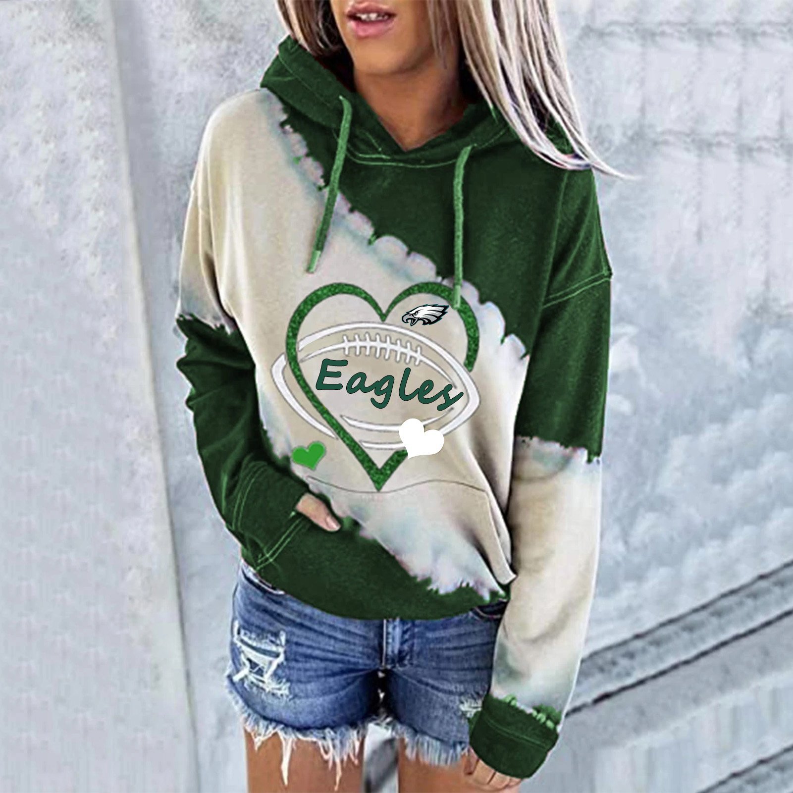 啦啦啦Eagles printed women's hoodie  James Yang