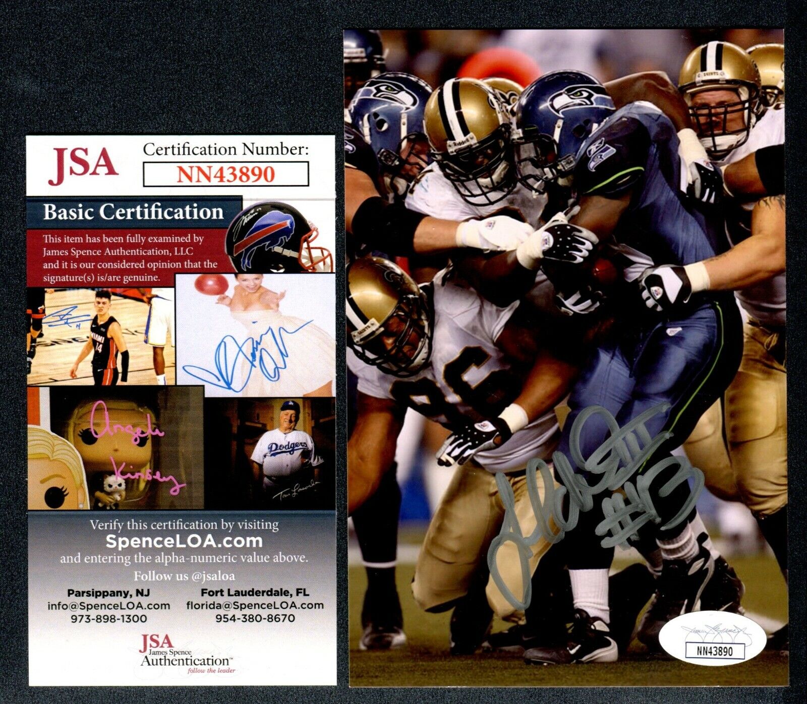 JSA Leonard Weaver Autographed Signed Auto 4x6 Photo Poster painting Seattle Seahawks TRB 651