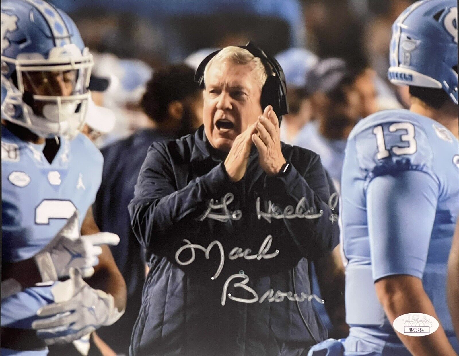 Mack Brown Signed Autographed UNC North Carolina Tar Heels 8x10 Photo Poster painting JSA