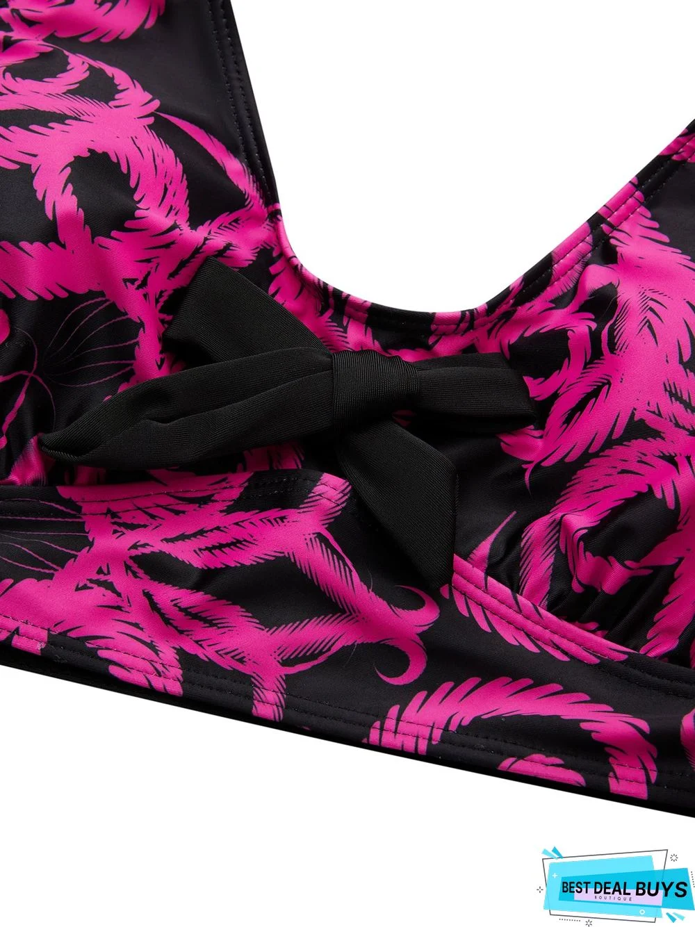 Casual Floral Printing Scoop Neck Bikinis Two-Piece Set