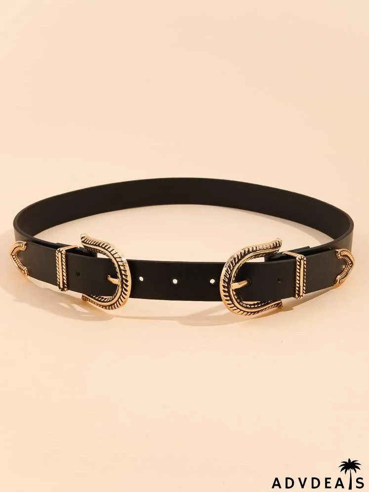 Engraved Western Buckle Belt