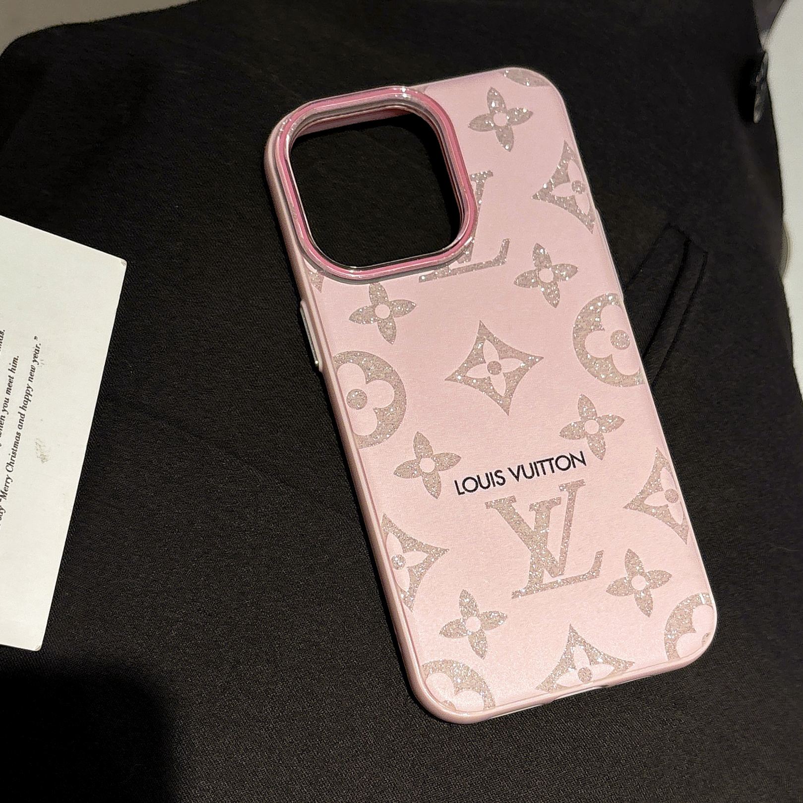 Luxury Louis Vuitton Monogram Pink Apple iPhone Case