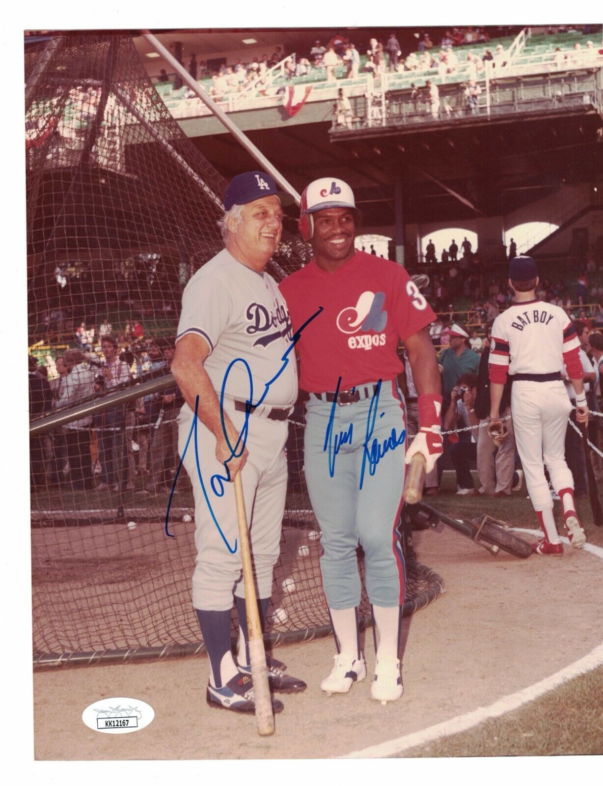 Tommy Lasorda Dodgers & Tim Raines Expos Signed 8x10 Photo Poster painting JSA Certified