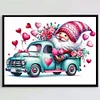 Valentines Day Flower Car Gnome - Full Round Drill Diamond Painting