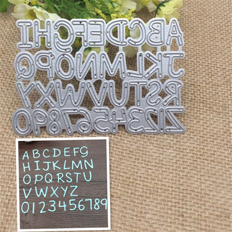 Capital Engish letter digit Metal Cutting Dies Stencil Scrapbooking Photo Album Card Paper Embossing Craft DIY