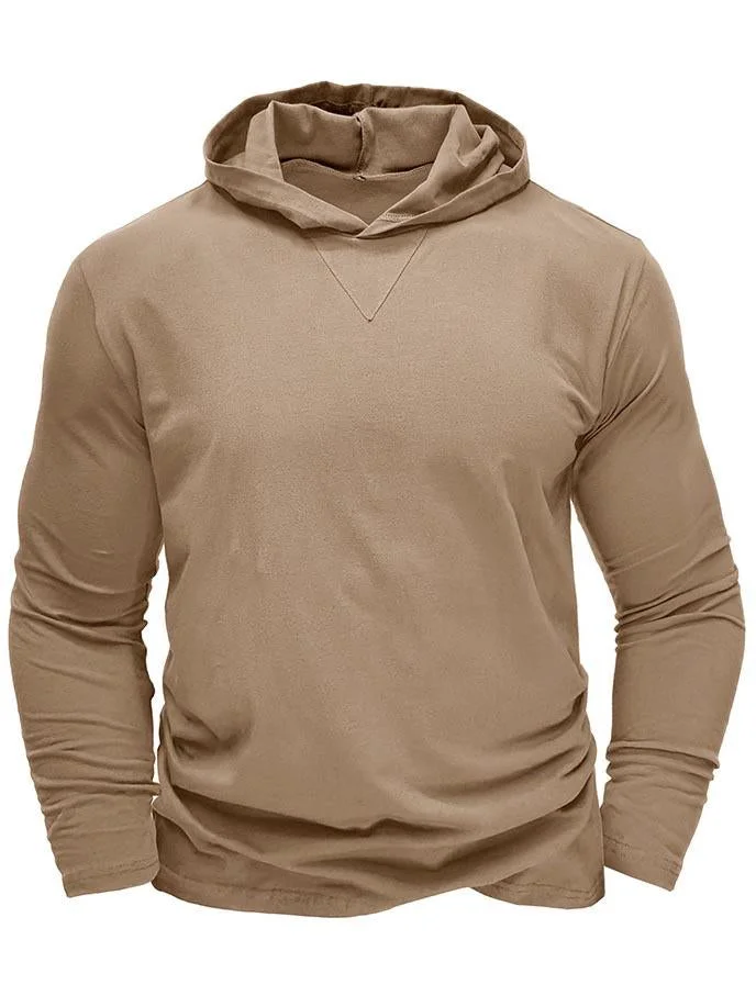 Men's Hooded Cotton Long Sleeve Top