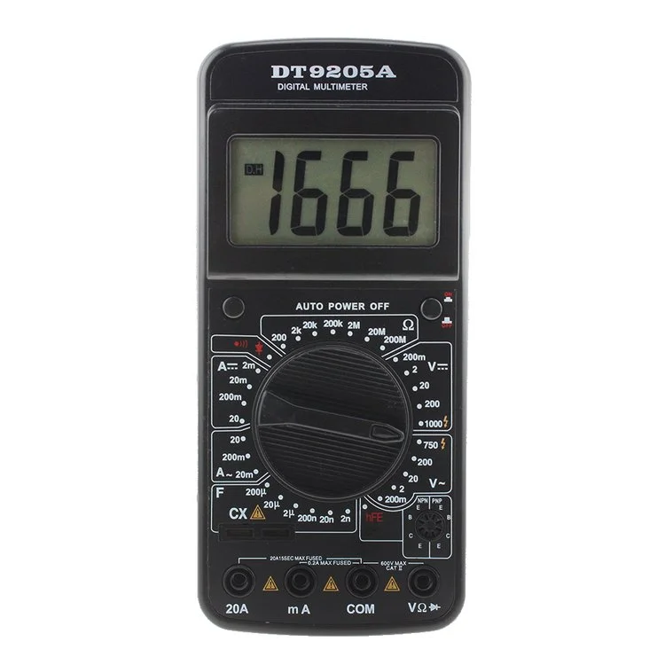 DT9205A Digital AC/DC Electric Handheld Ammeter Resistance Capacitance Test