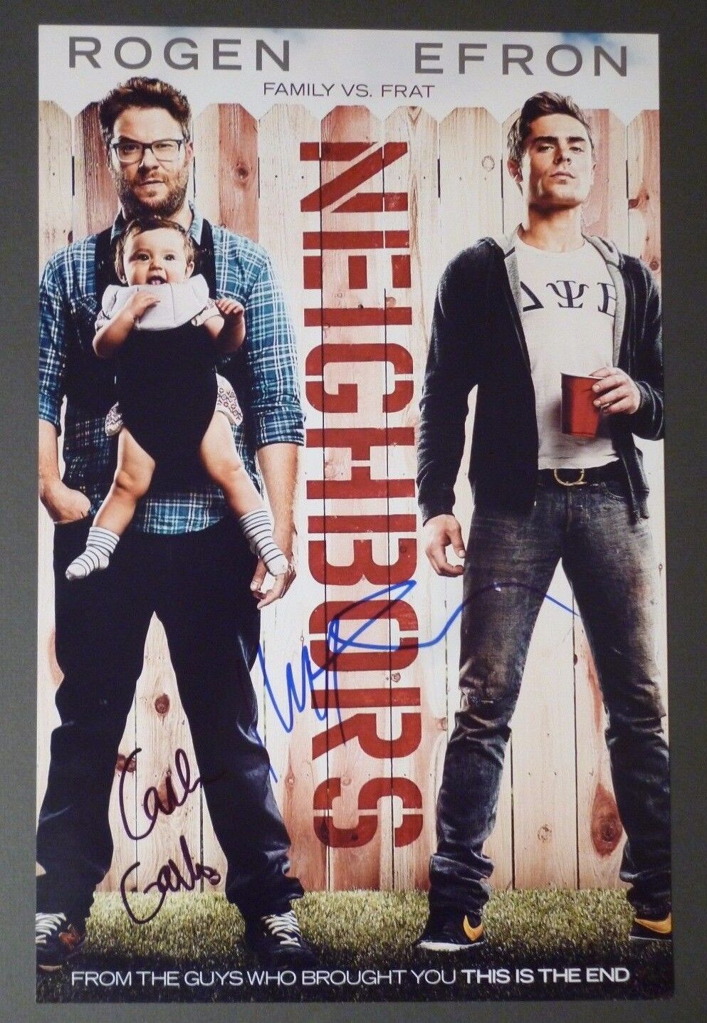 NEIGHBORS Cast (x3) Authentic Hand-Signed SETH ROGAN