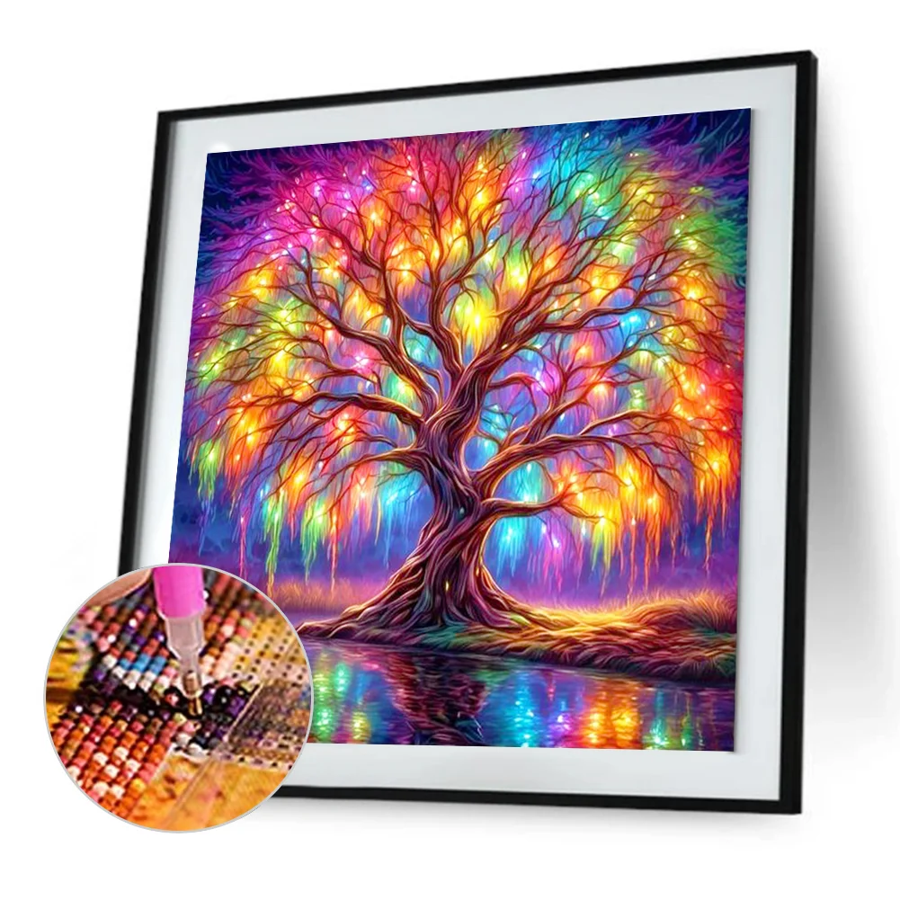 Diamond Painting - Full Round Drill - Colorful Tree(Canvas|30*30cm)