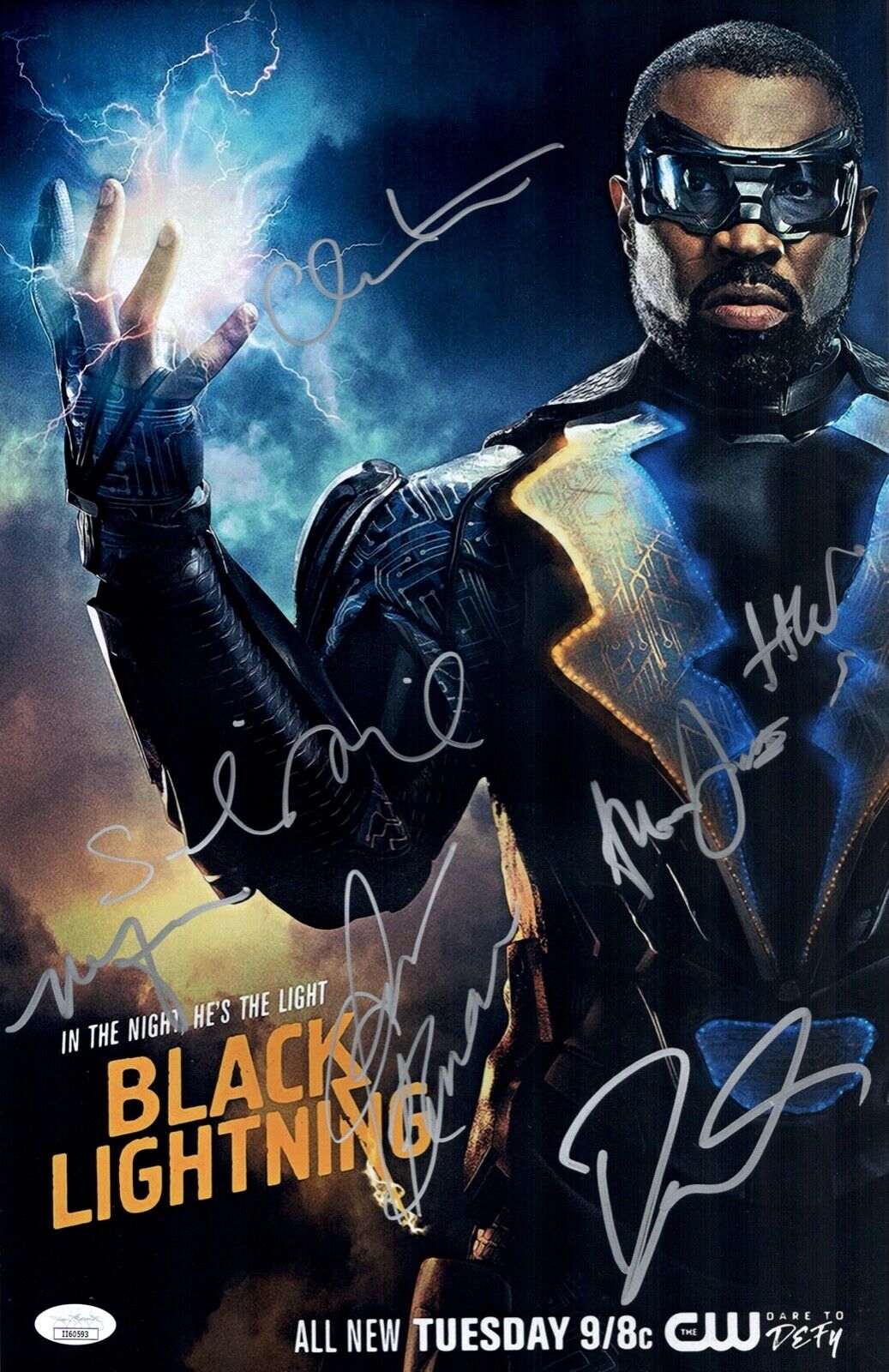 Salim Akil BLACK LIGHTNING CAST X7 Signed 11X17 Photo Poster painting Autograph JSA COA Cert