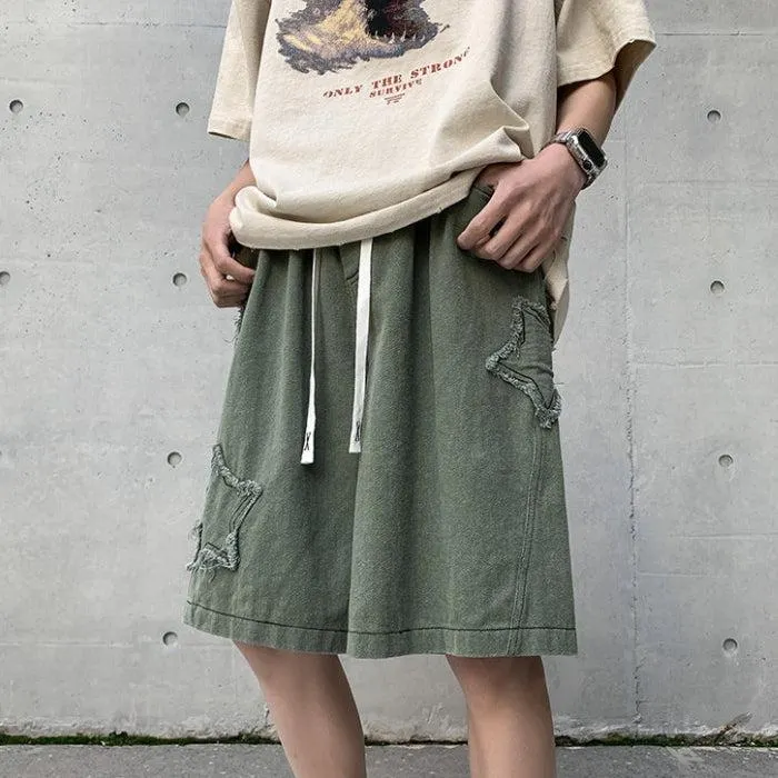 Brownm Star Embroidered Shorts