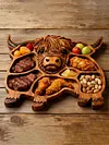 Highland Cow Wooden Charcuterie Board Rustic Farmhouse Serving Tray Cheese Board